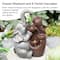 Glitzhome® 18.5" LED 4-Tier Elephant & Pot Outdoor Fountain